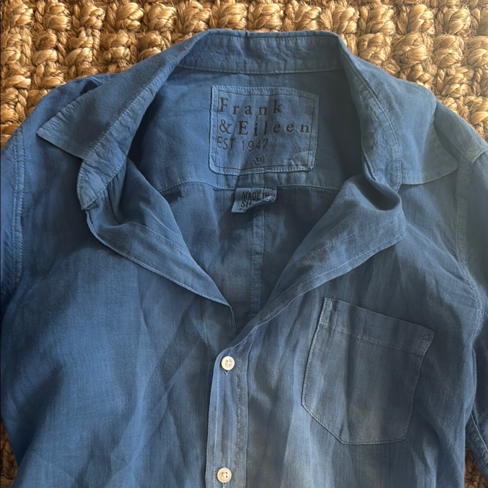 Frank & Eileen Barry Blue and White Ombre Button-Up Shirt - Picture 3 of 6